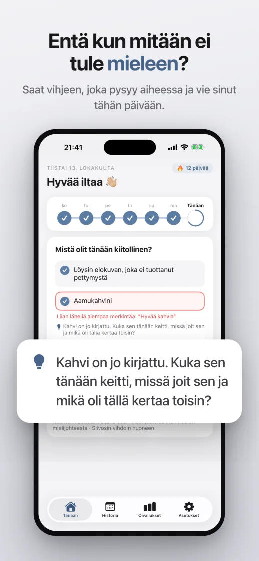 Ideat lopussa? Vinkki, joka pysyy aiheessa ja vie sinut takaisin tähän päivään