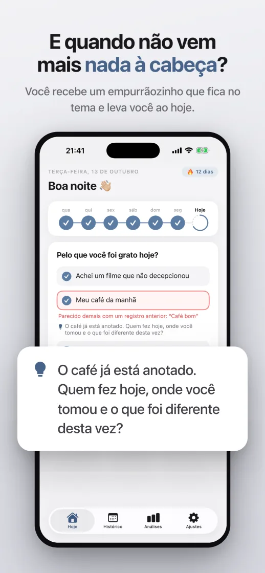 Sem ideias? Uma dica que continua no assunto e traz você de volta ao dia de hoje